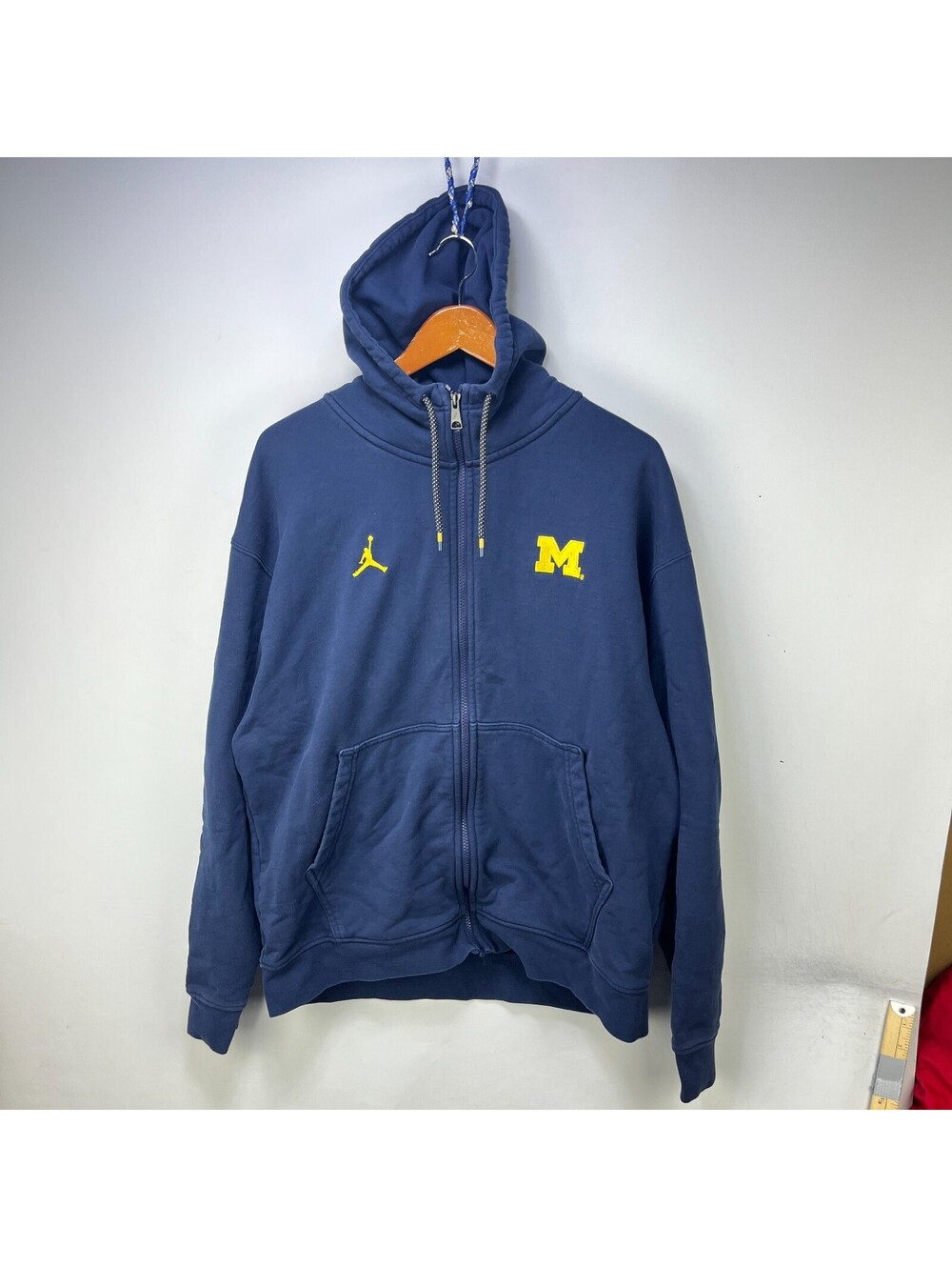 Vintage Jordan Michigan Wolverines Navy Full Zip Hoodie XL